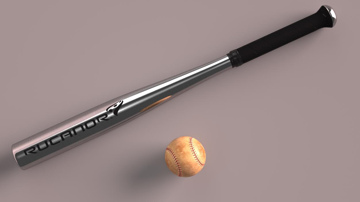 3D Aluminium Baseball Bat and Ball