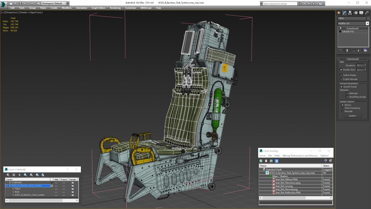 3D ACES II Ejection Seat System model