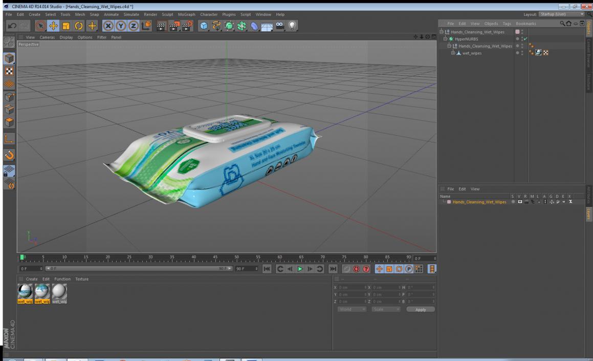 3D model Hands Cleansing Wet Wipes