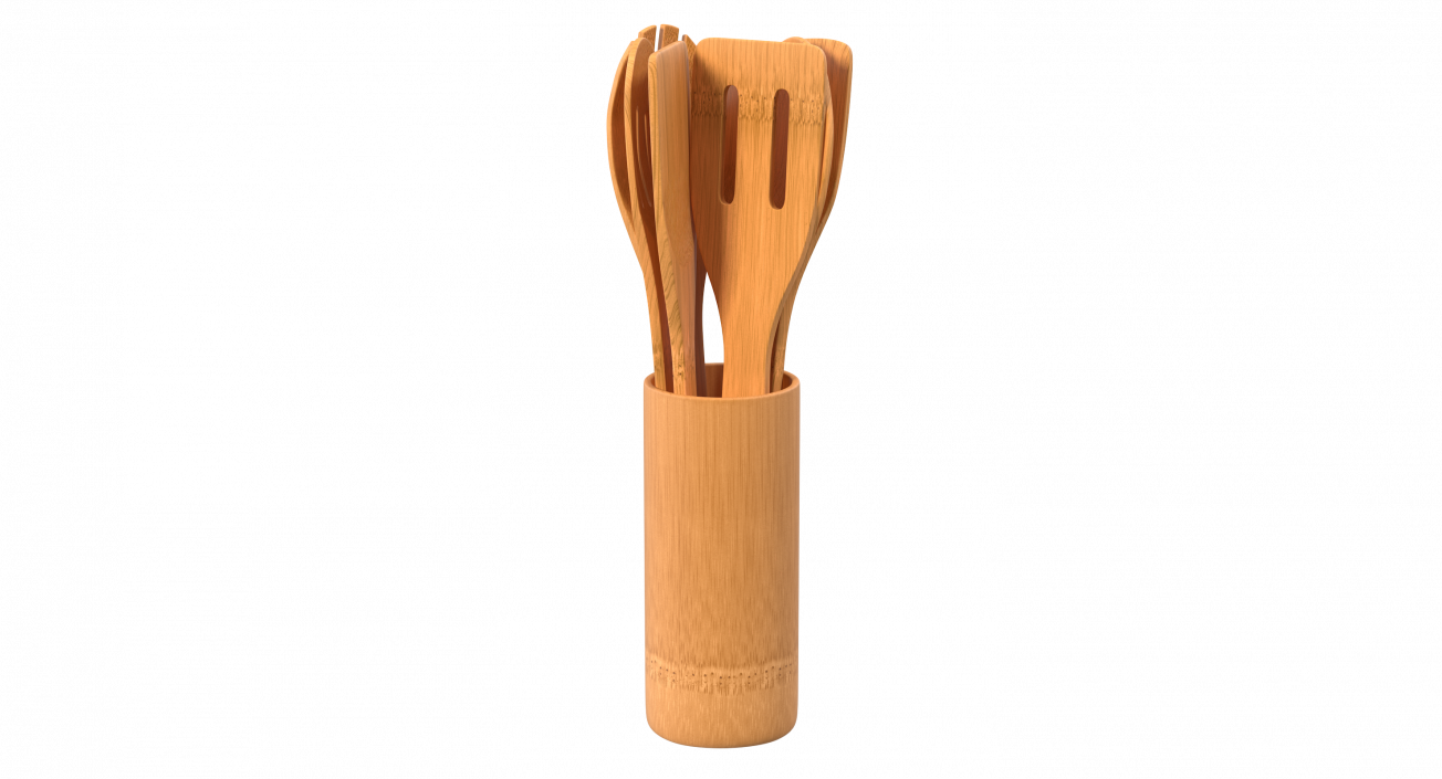 3D model Wooden Cooking Spoons 3D Models Set