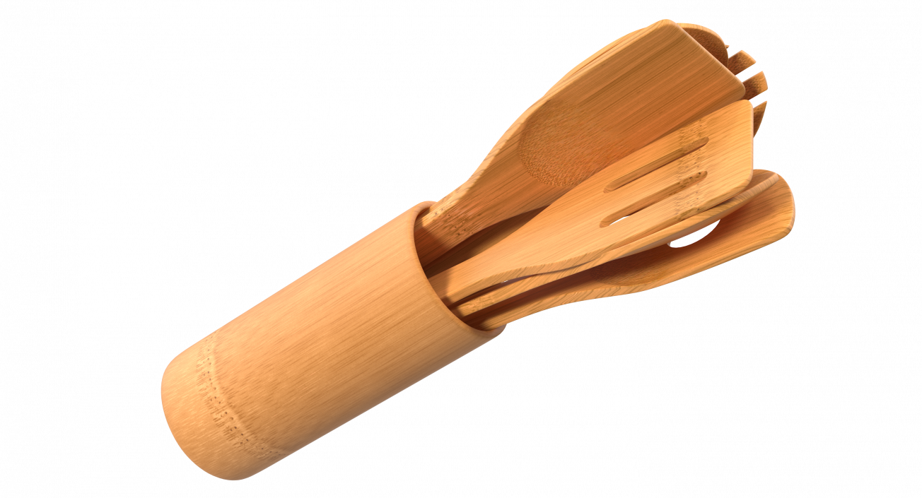 3D model Wooden Cooking Spoons 3D Models Set