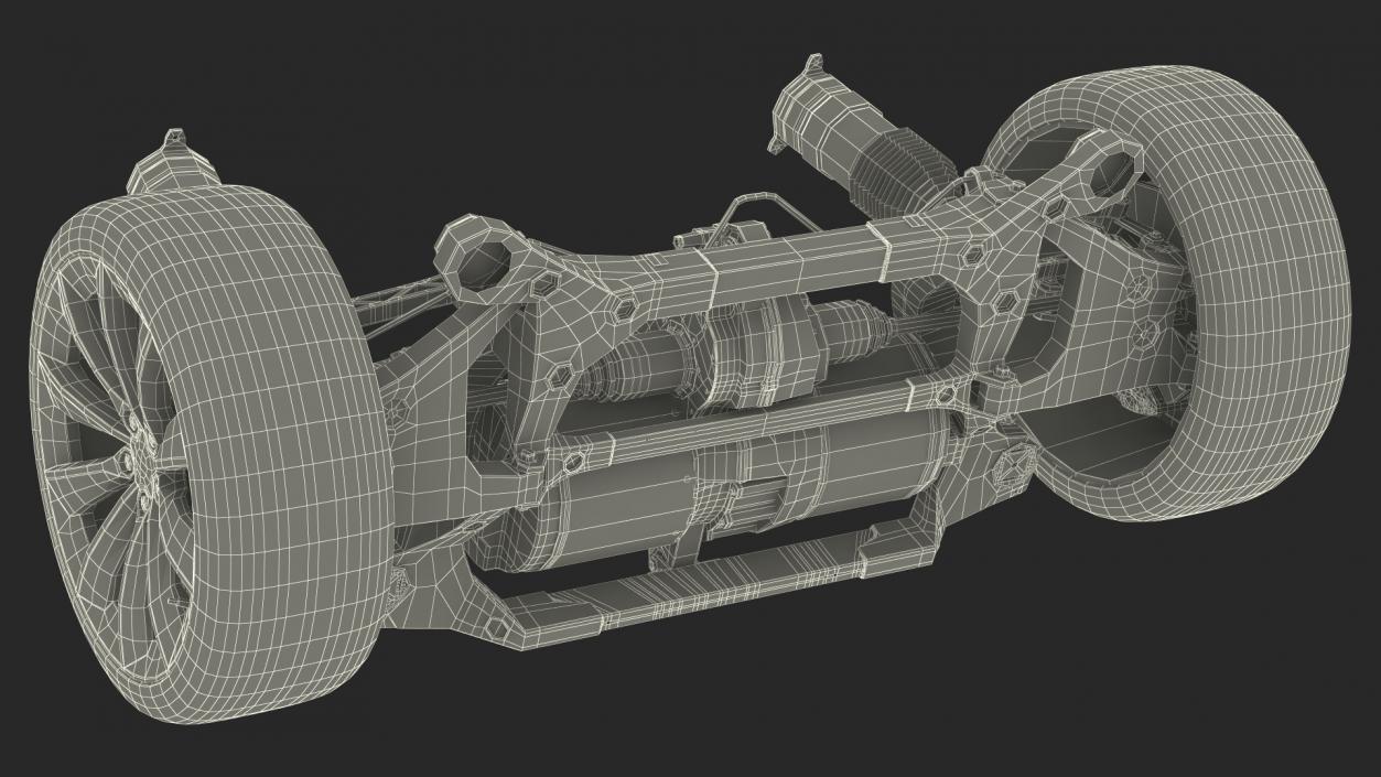 3D Electric Car Chassis Suspension