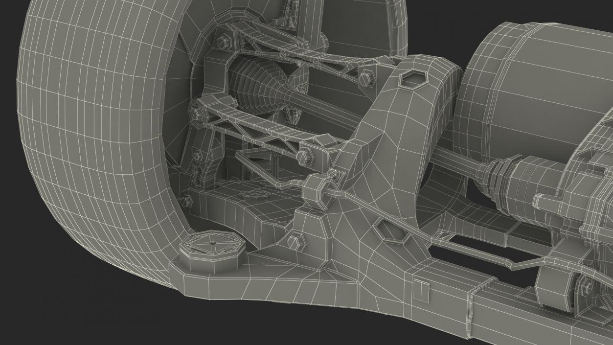 3D Electric Car Chassis Suspension