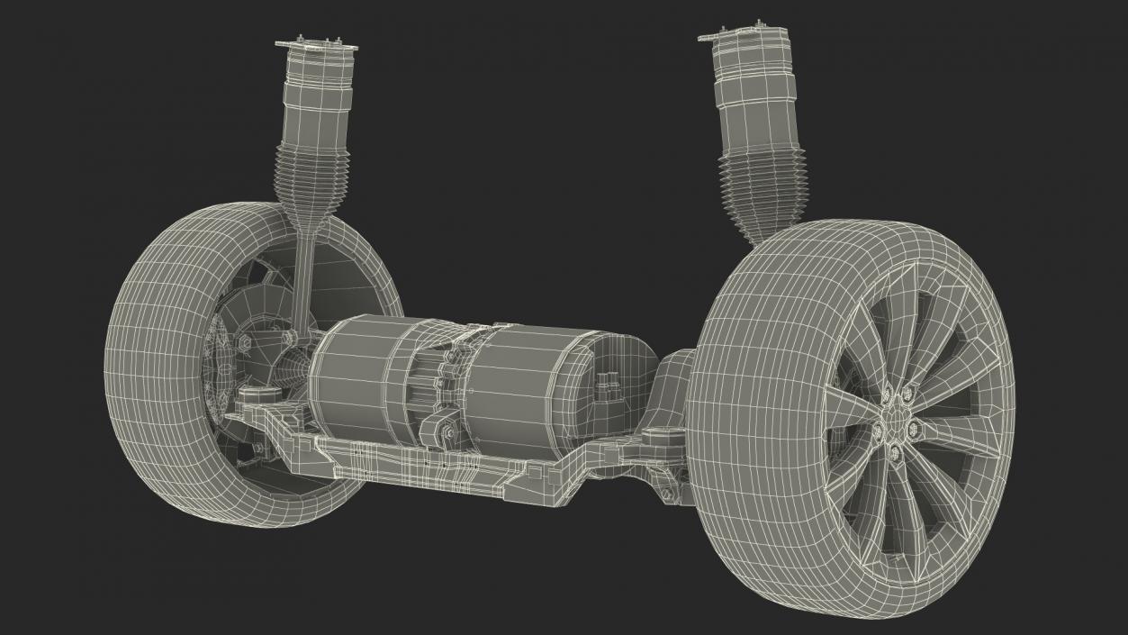 3D Electric Car Chassis Suspension