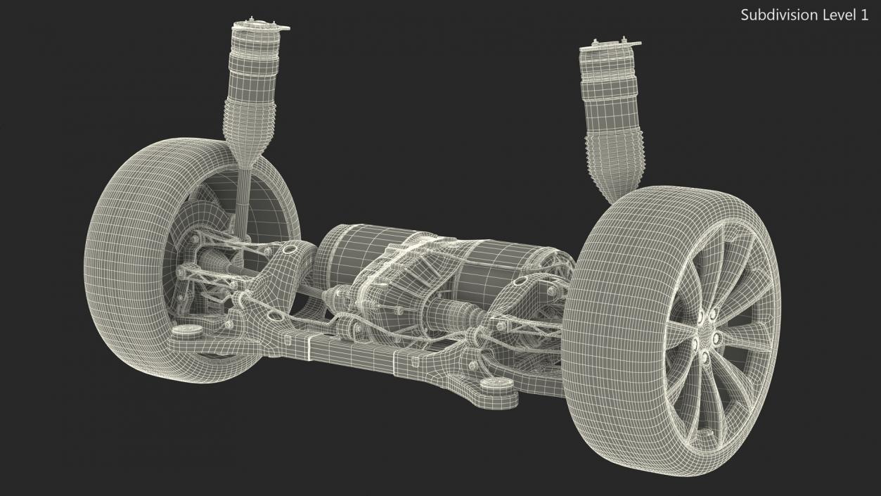 3D Electric Car Chassis Suspension