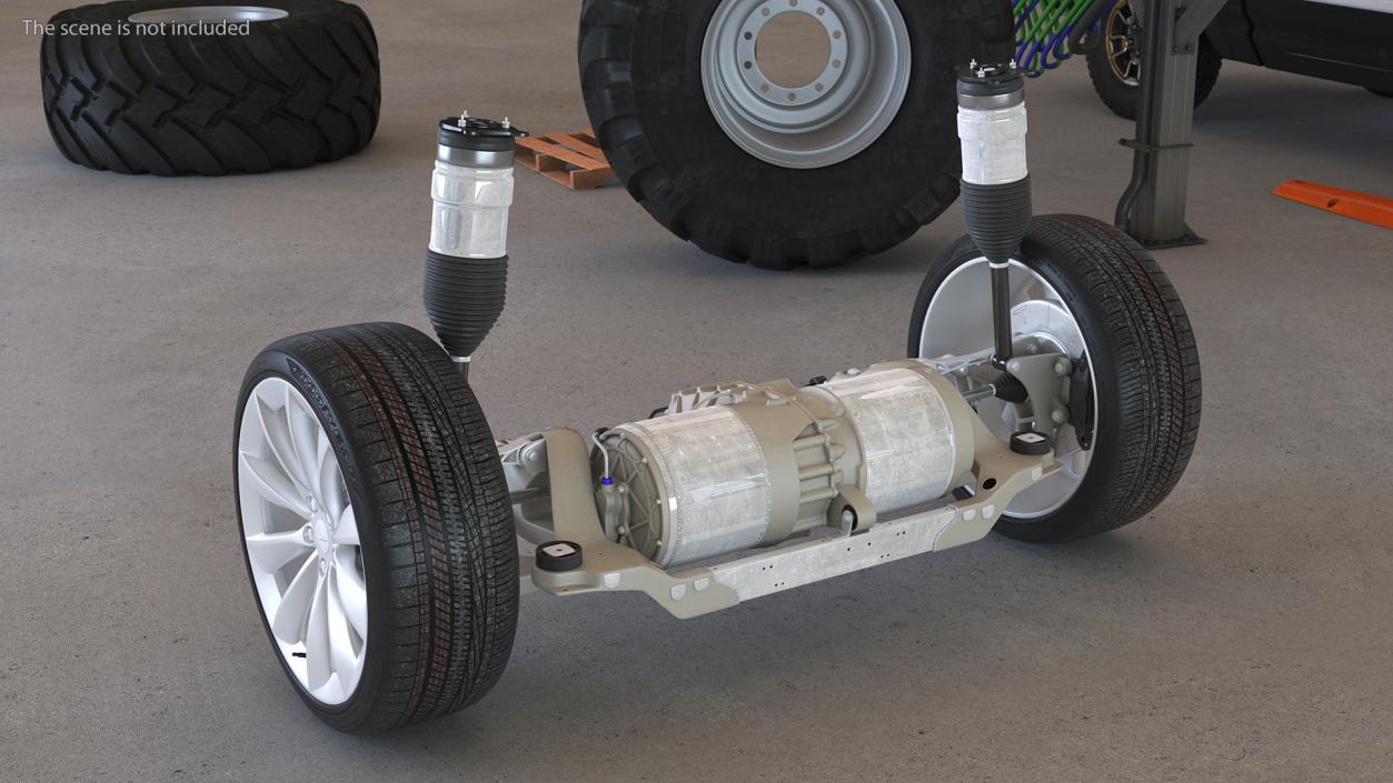 3D Electric Car Chassis Suspension