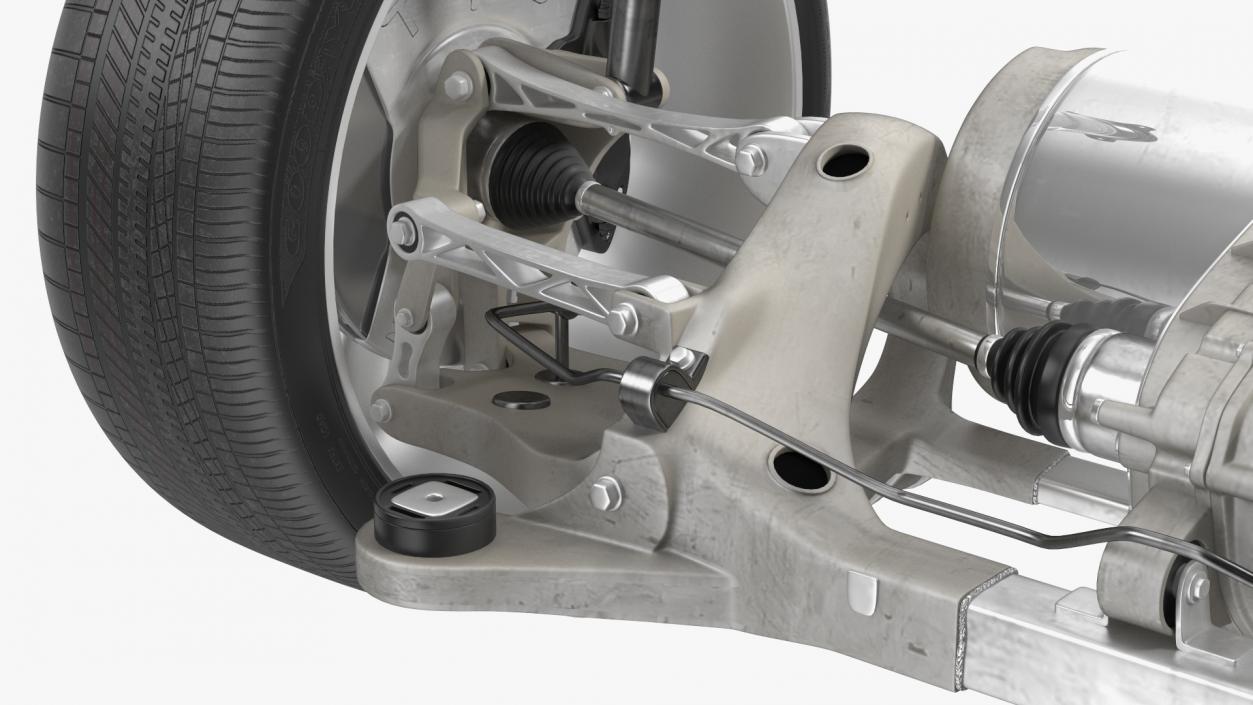 3D Electric Car Chassis Suspension