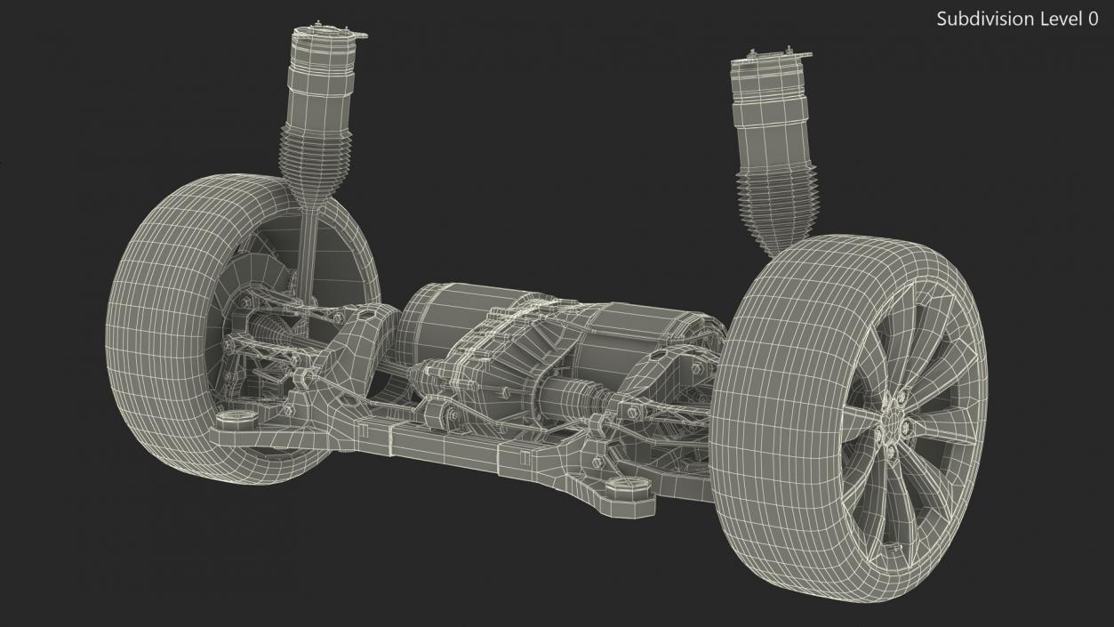 3D Electric Car Chassis Suspension