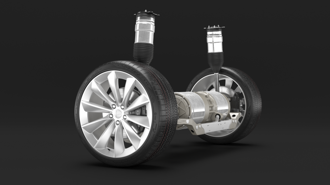 3D Electric Car Chassis Suspension