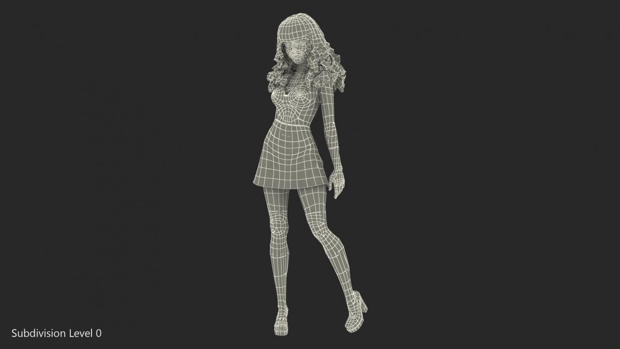 3D model Cartoon Woman Clothes Standing Pose