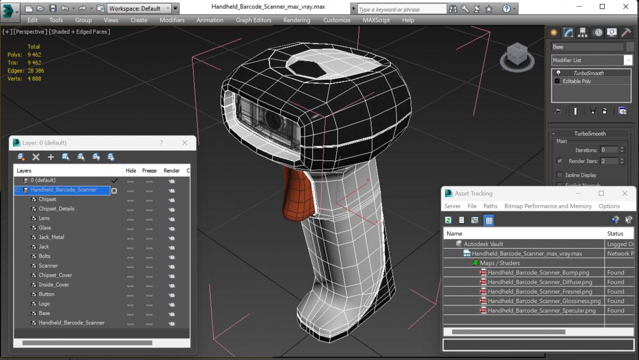 Handheld Barcode Scanner 3D model