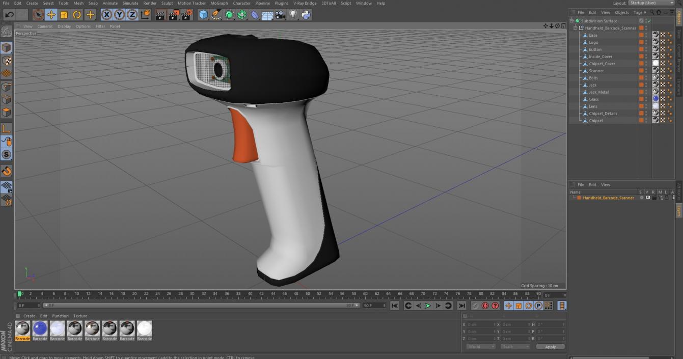 Handheld Barcode Scanner 3D model