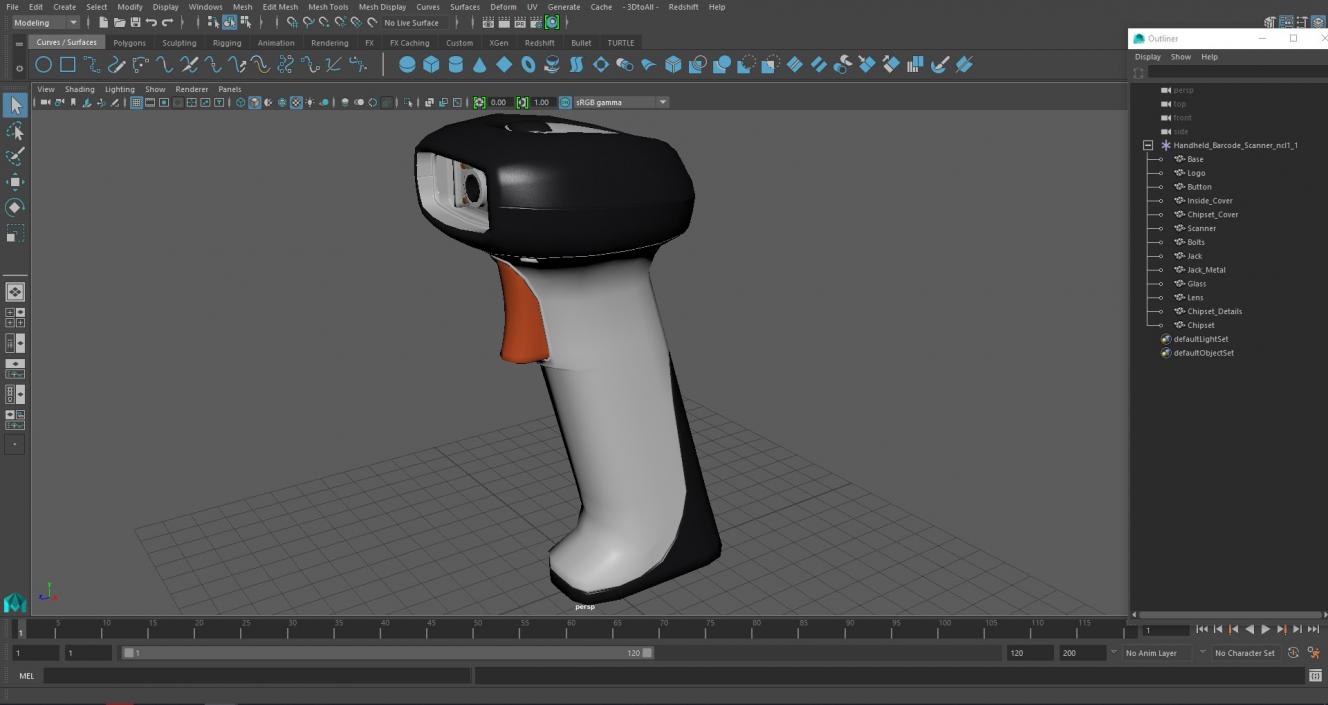 Handheld Barcode Scanner 3D model