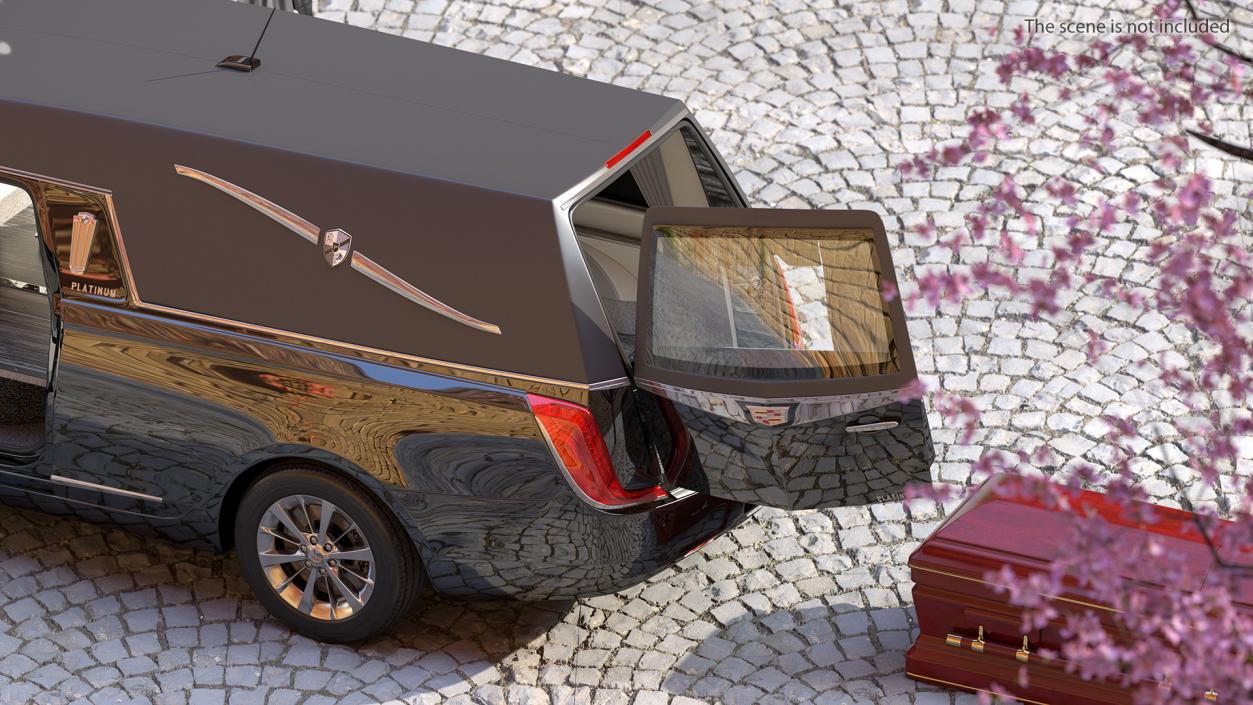 3D Hearse Car with Funeral Casket Collection