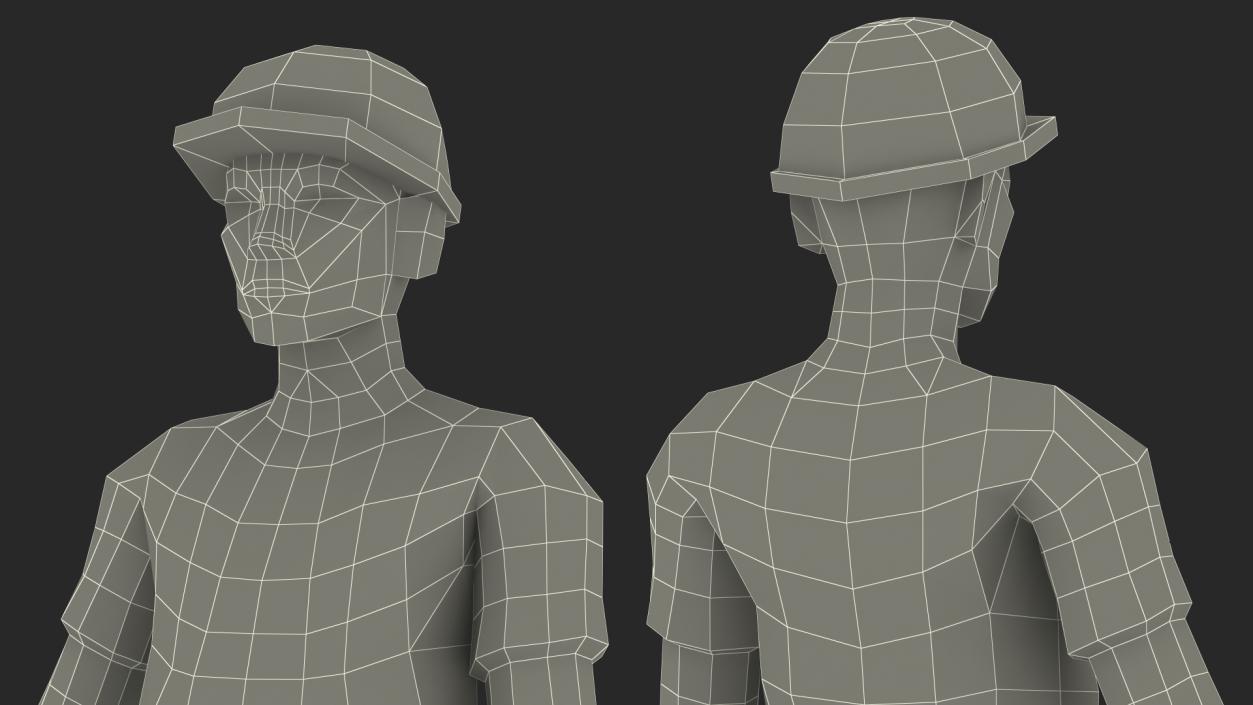 3D Low Poly Construction Worker model