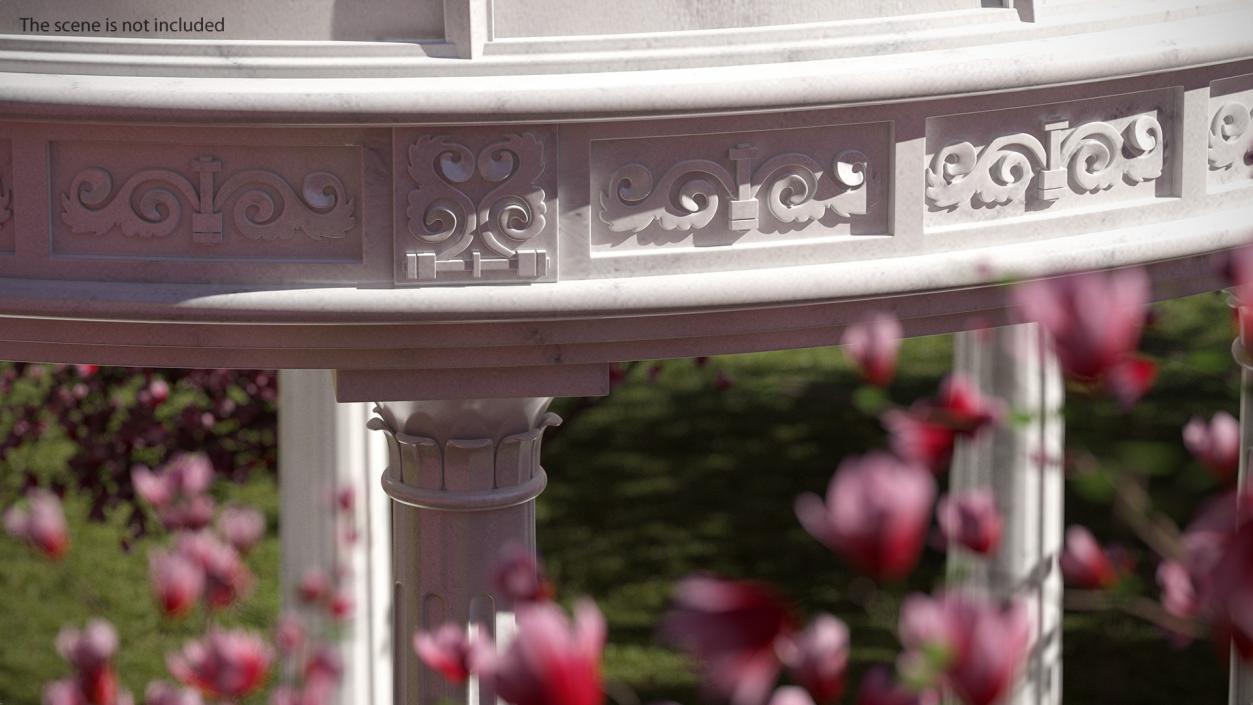 3D Outdoor Marble Gazebo with Roof