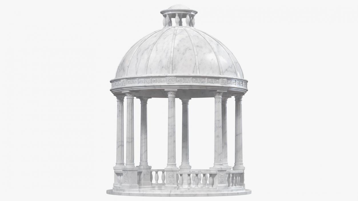 3D Outdoor Marble Gazebo with Roof