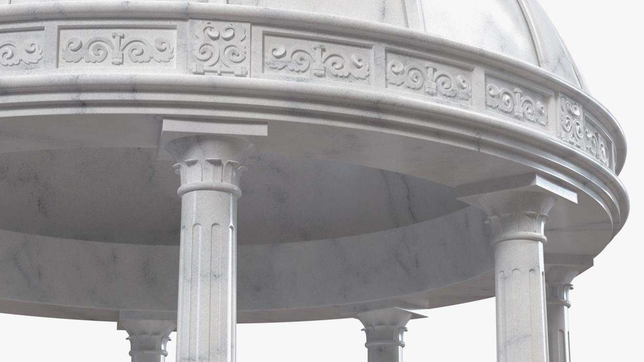 3D Outdoor Marble Gazebo with Roof