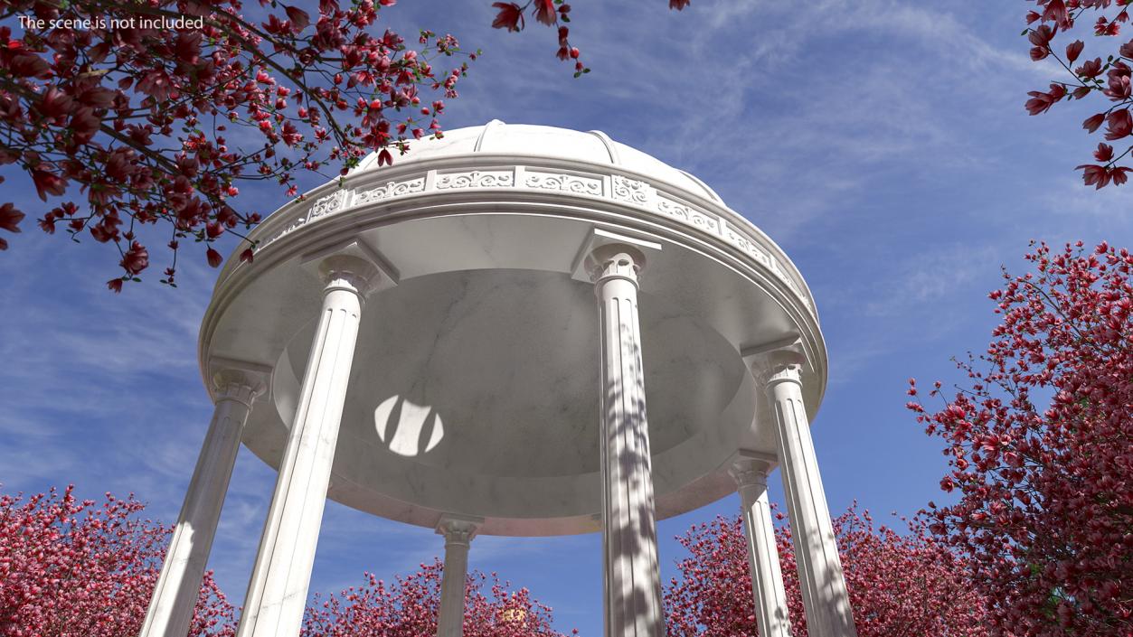 3D Outdoor Marble Gazebo with Roof