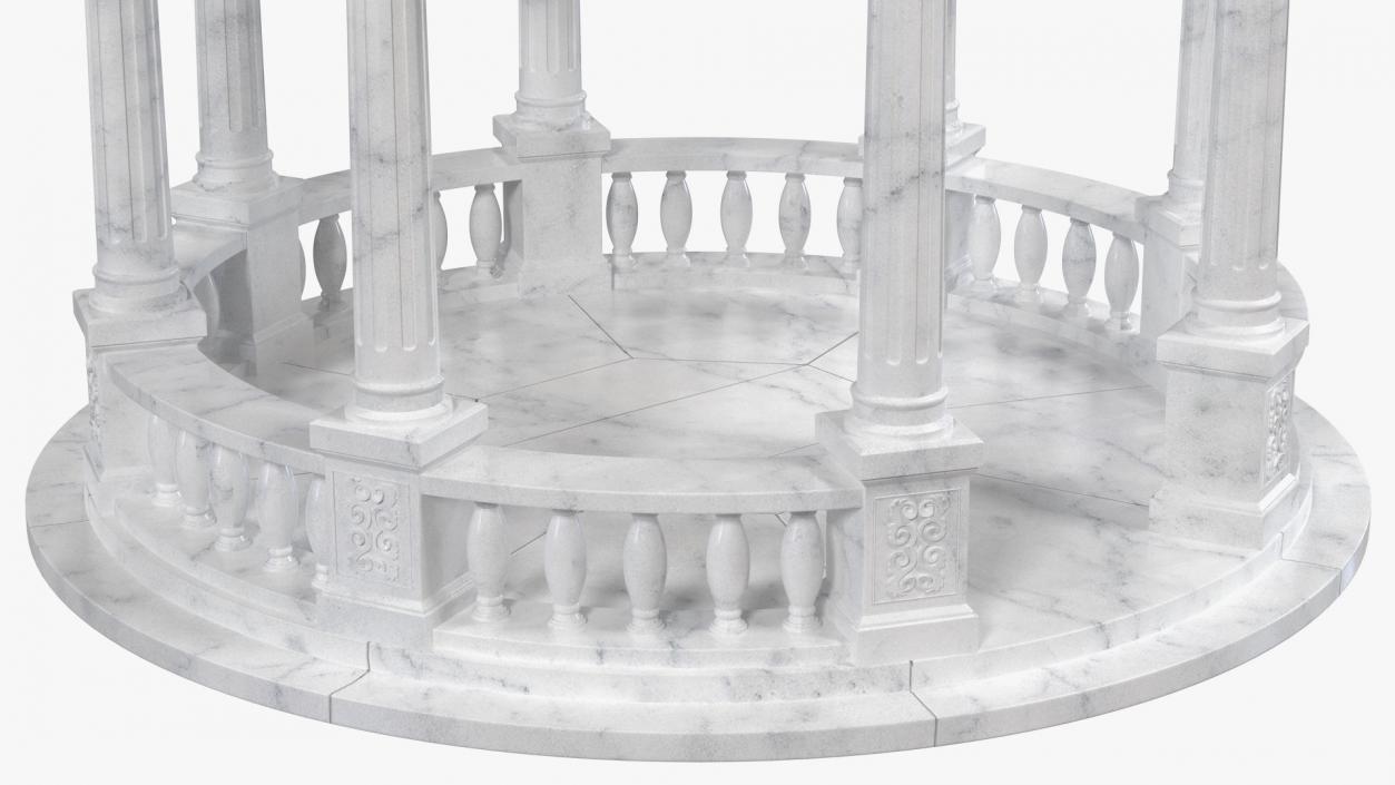 3D Outdoor Marble Gazebo with Roof