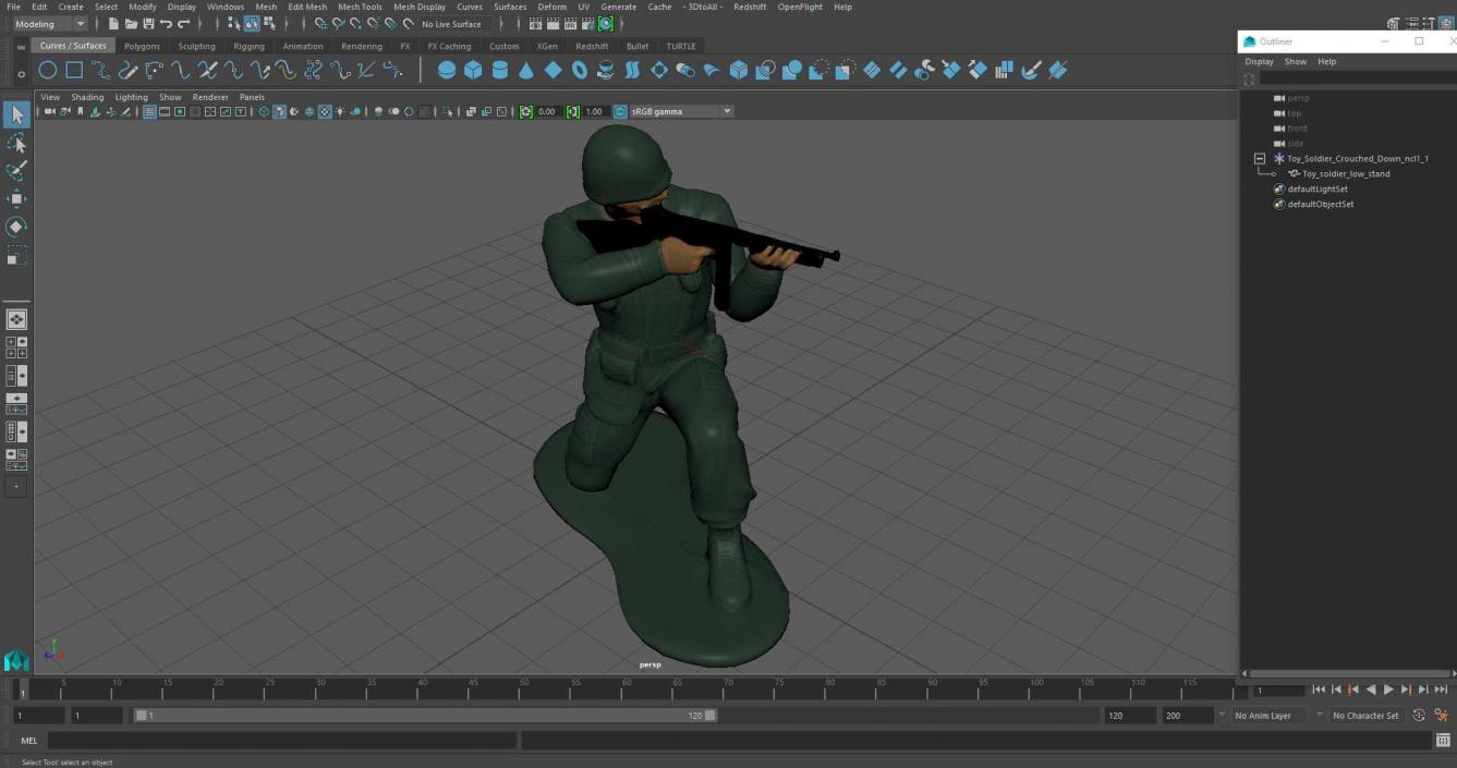 3D model Toy Soldier Crouched Down