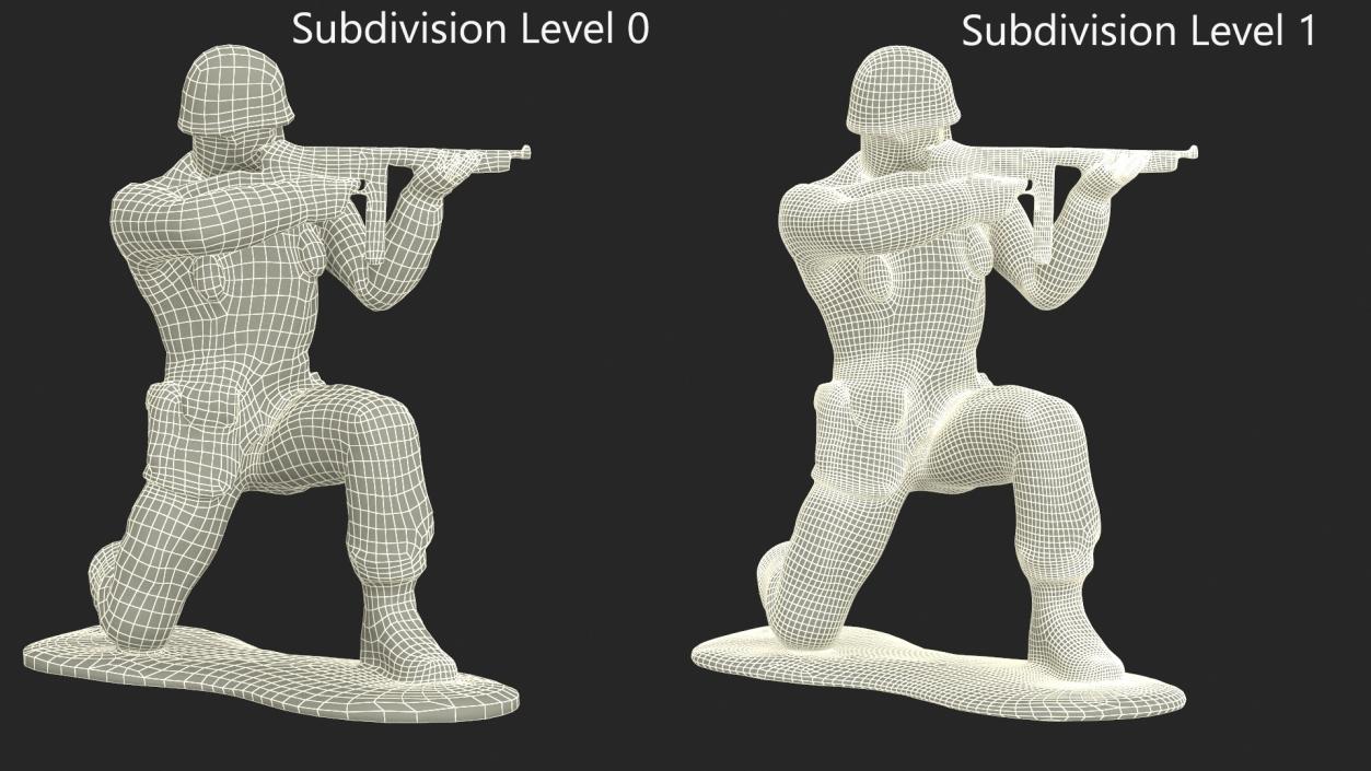 3D model Toy Soldier Crouched Down