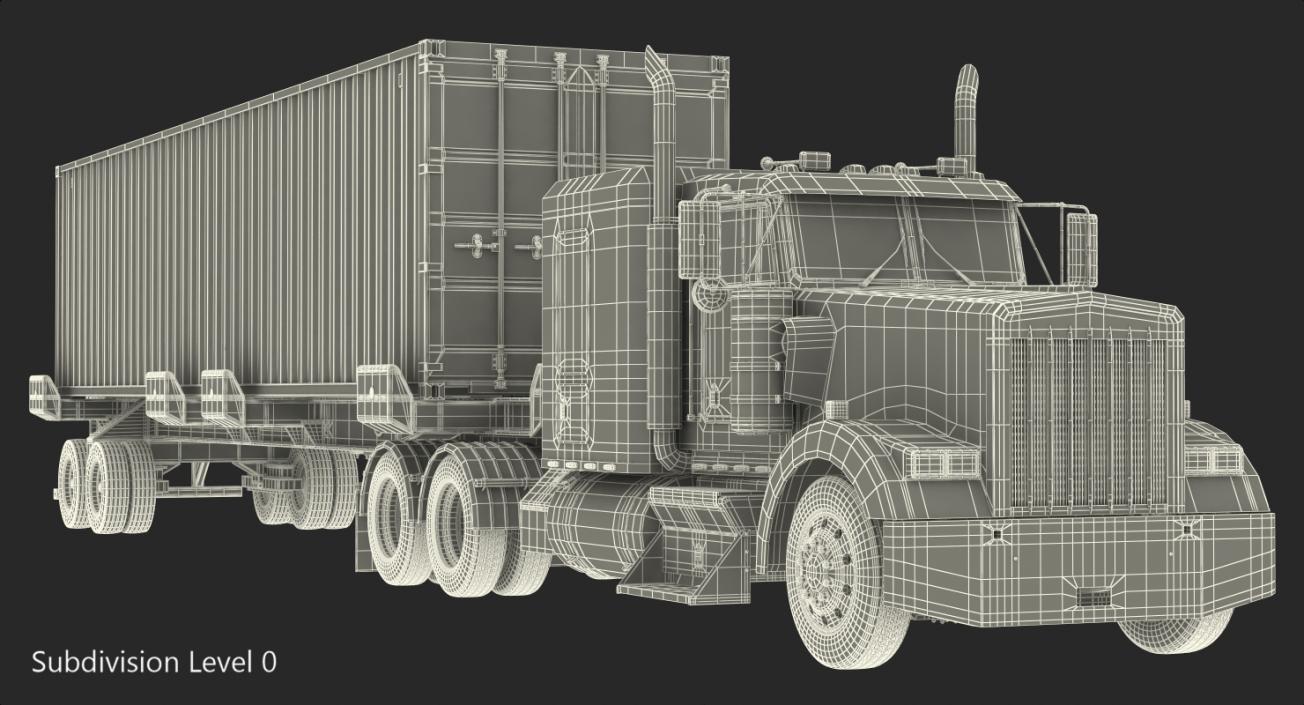 Container Cargo Trailer Truck 3D model