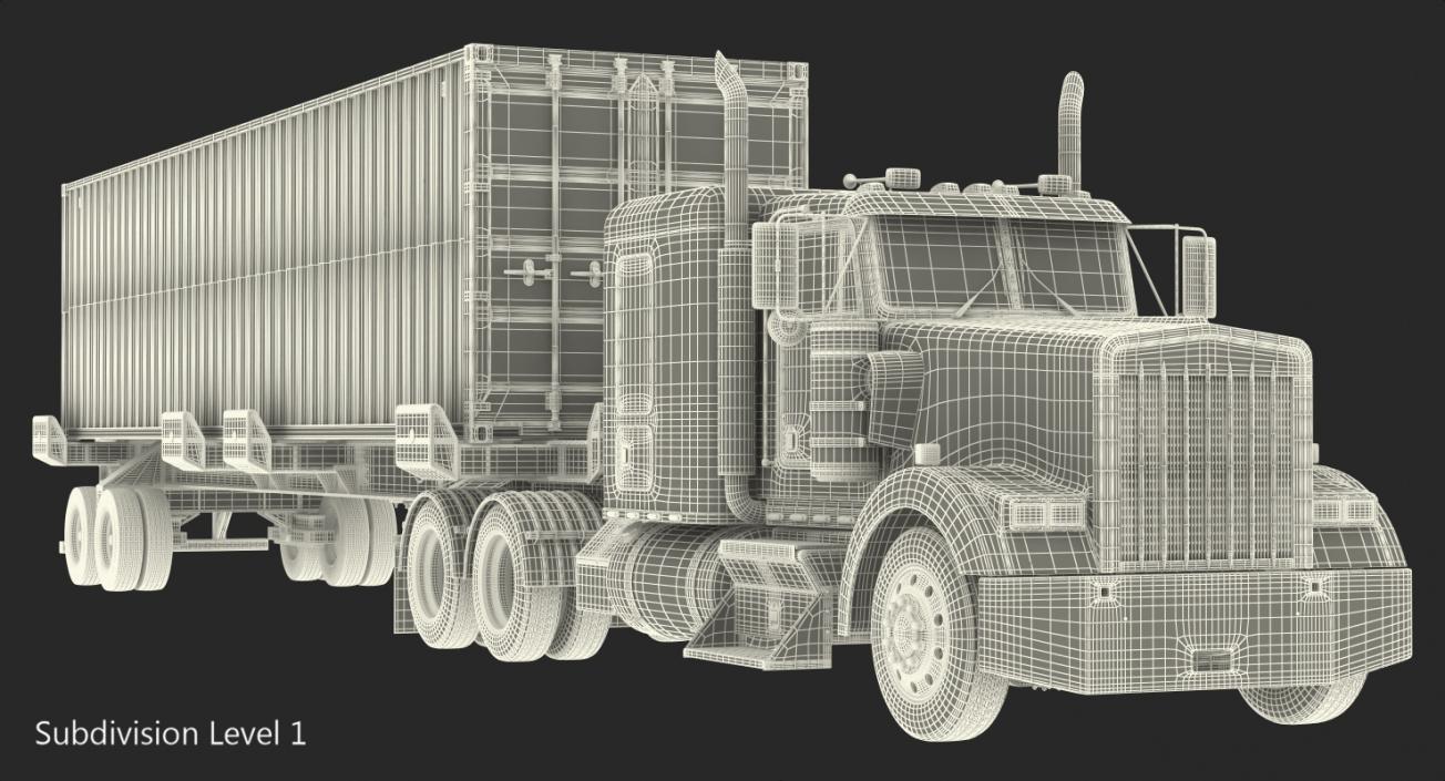 Container Cargo Trailer Truck 3D model