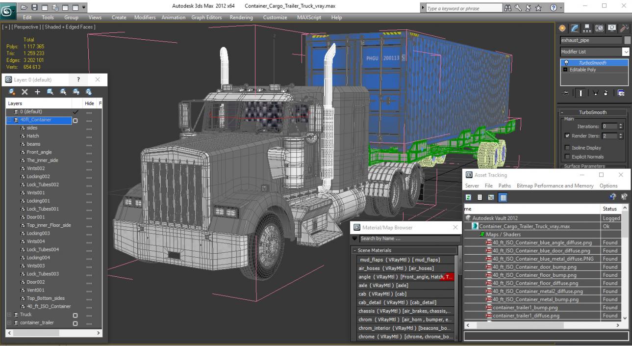 Container Cargo Trailer Truck 3D model