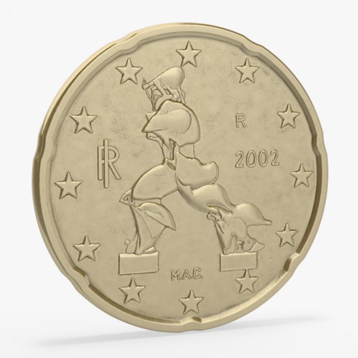 3D 20 Euro Cent Italy model