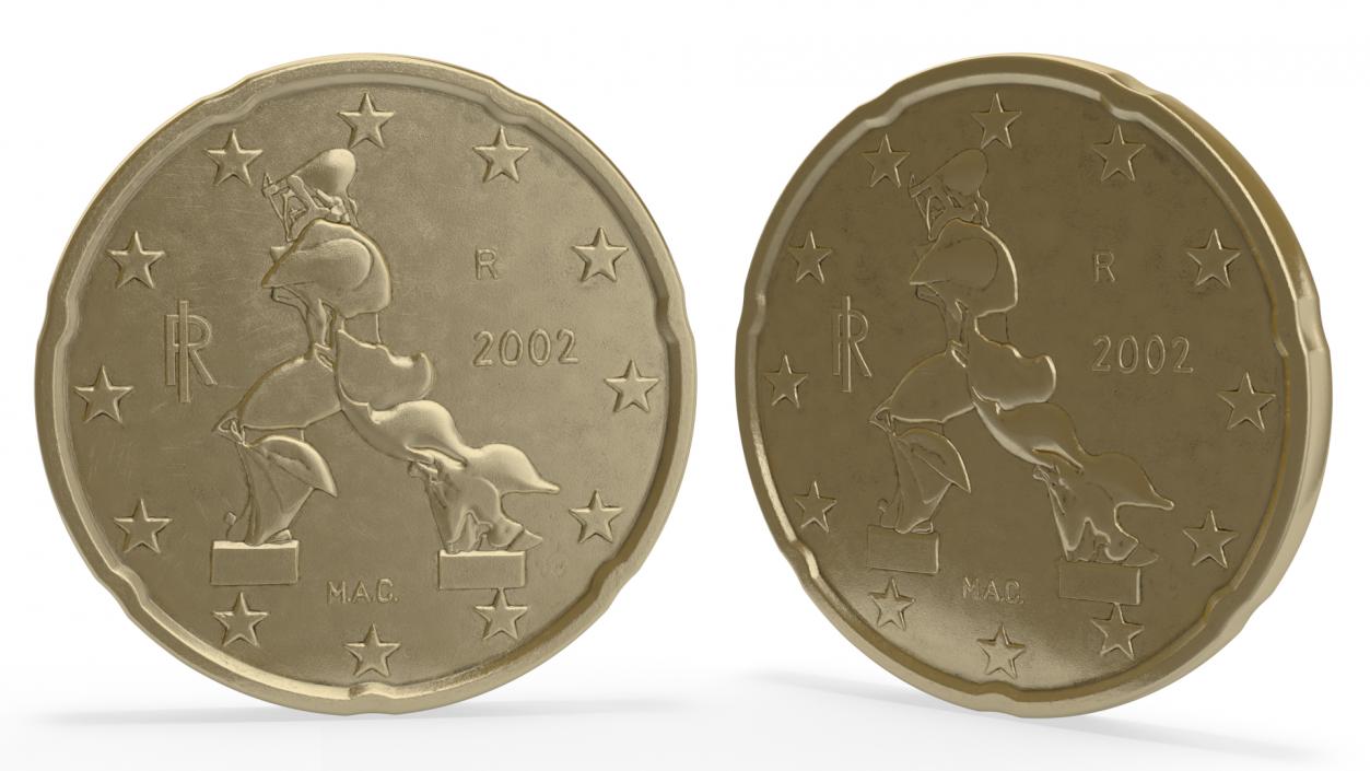 3D 20 Euro Cent Italy model