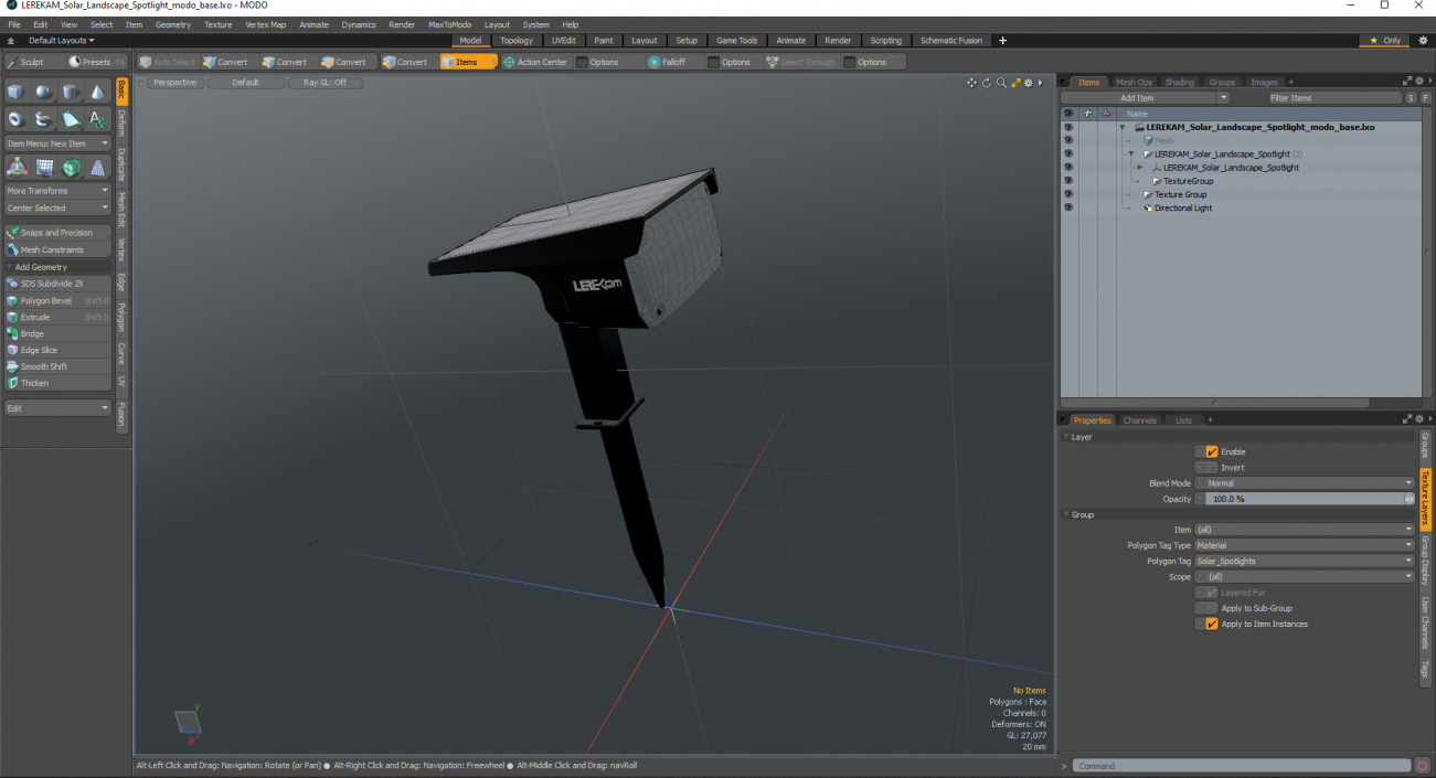 3D LEREKAM Solar Landscape Spotlight model