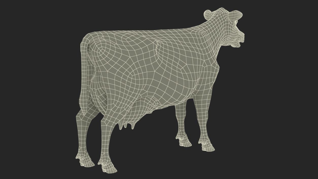 Jersey Dairy Cow Fur Rigged 3D