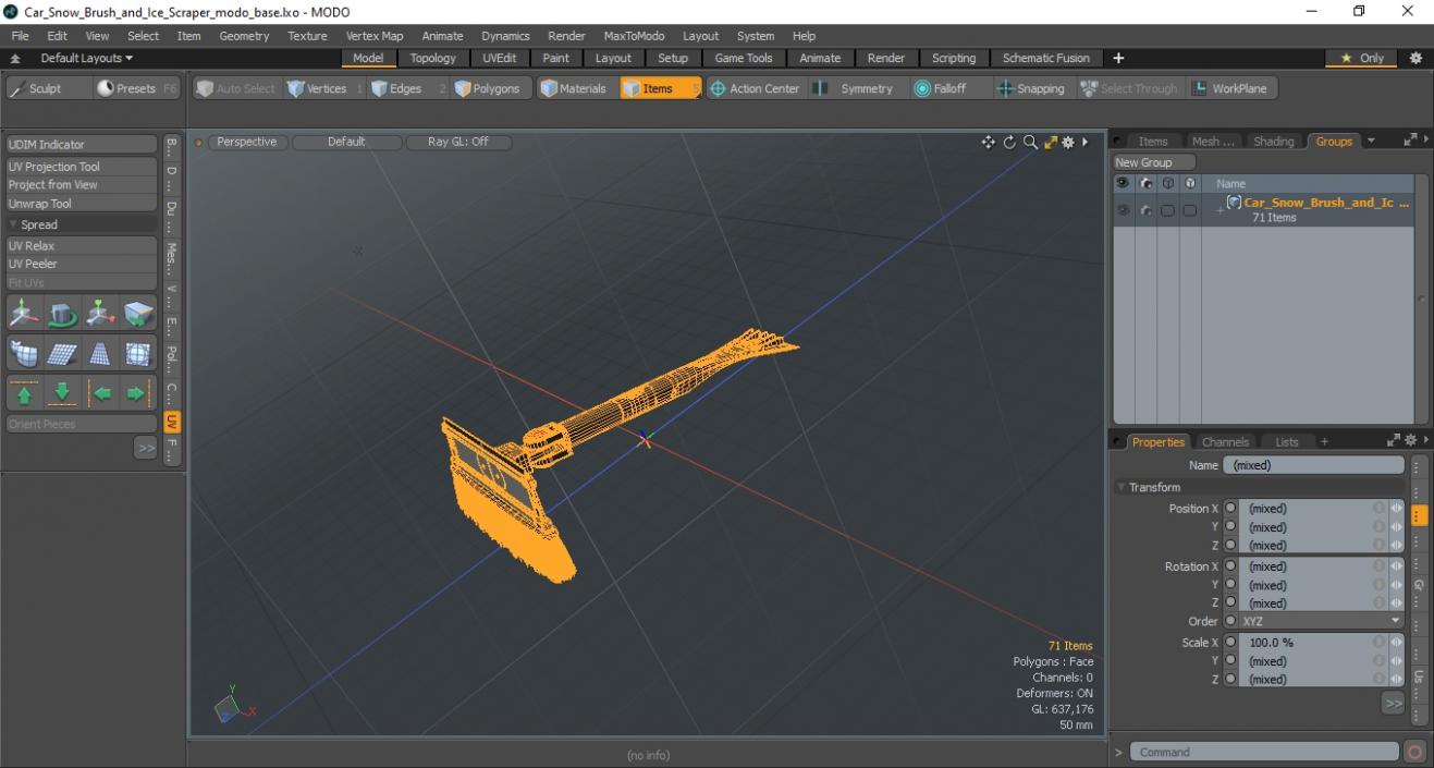 3D model Car Snow Brush and Ice Scraper