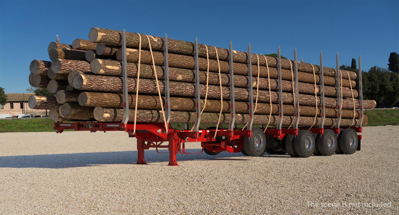 Empty Logging Trailer Manac 3D