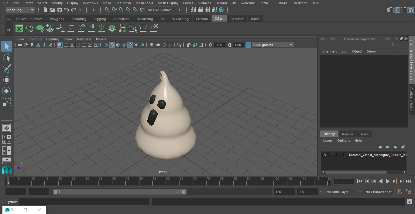 Karamel Ghost Meringue Cookie 3D model