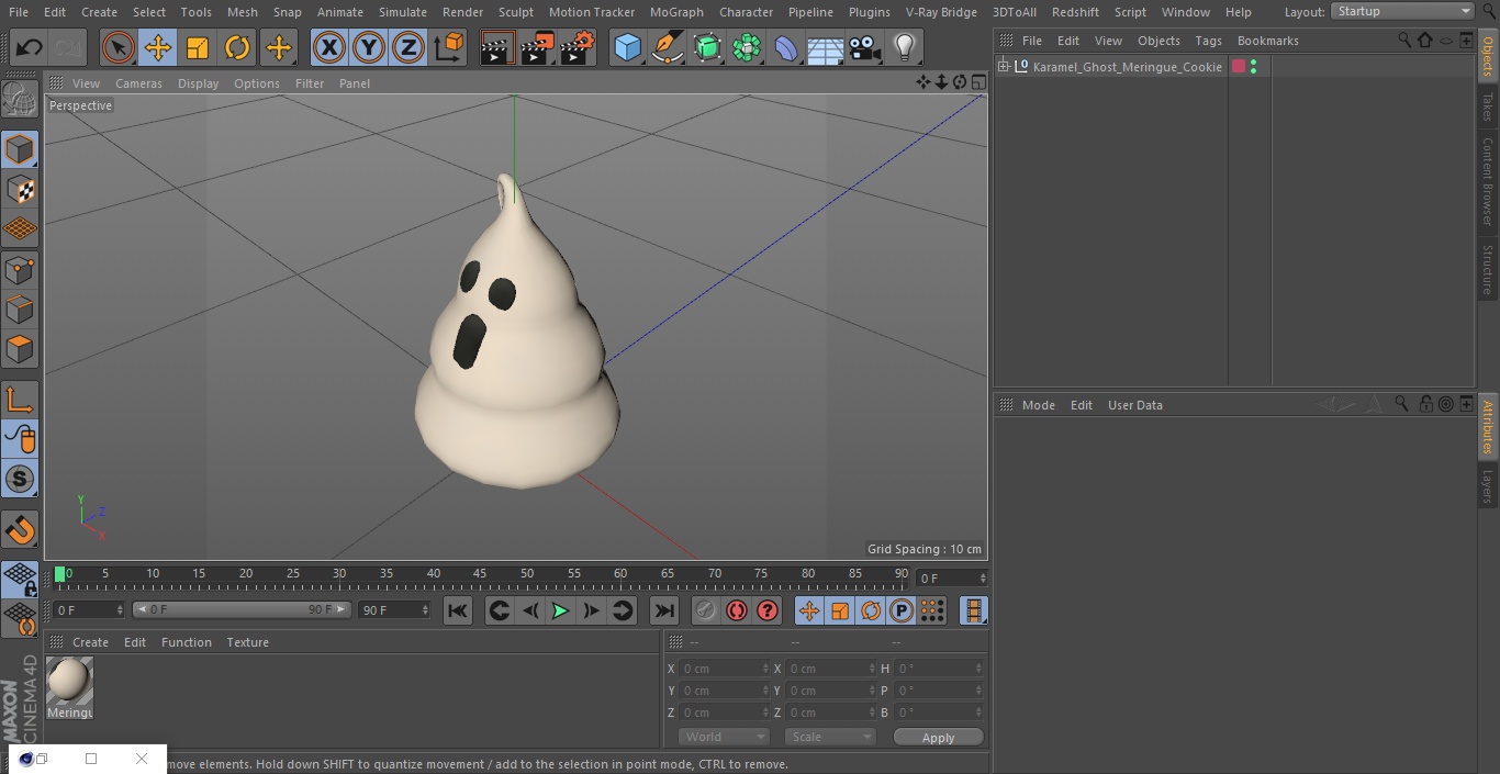 Karamel Ghost Meringue Cookie 3D model