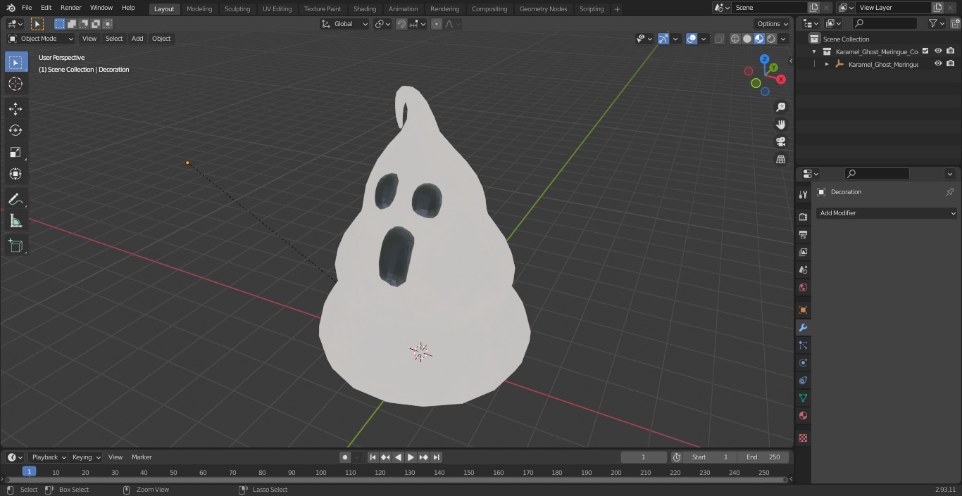 Karamel Ghost Meringue Cookie 3D model