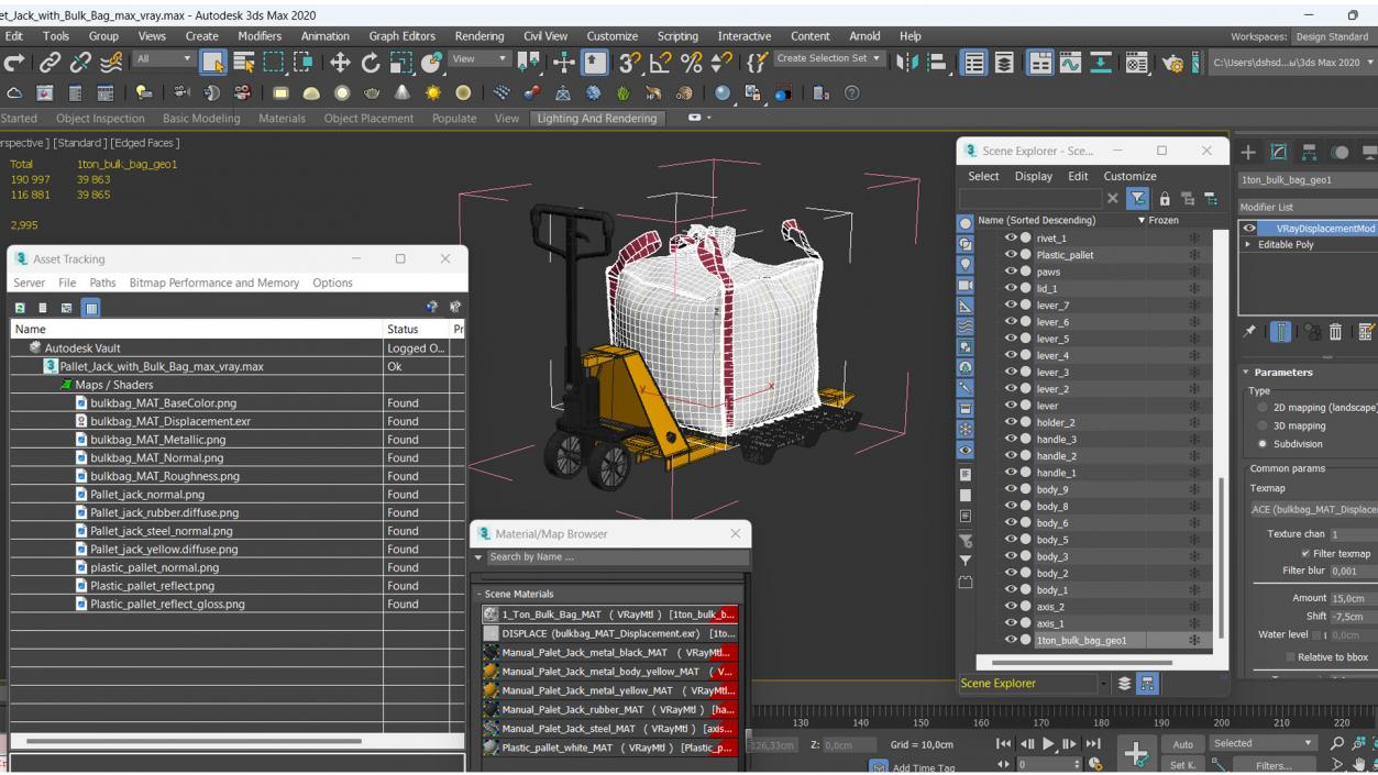 3D model Pallet Jack with Bulk Bag