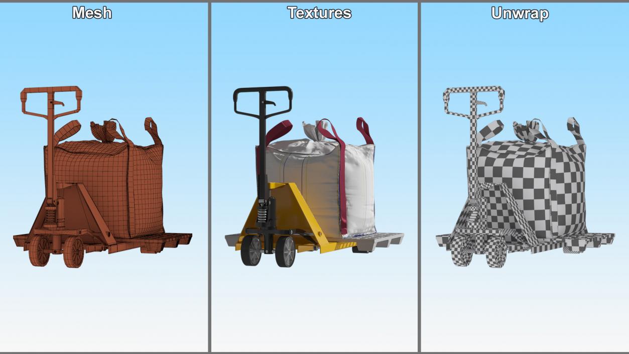 3D model Pallet Jack with Bulk Bag