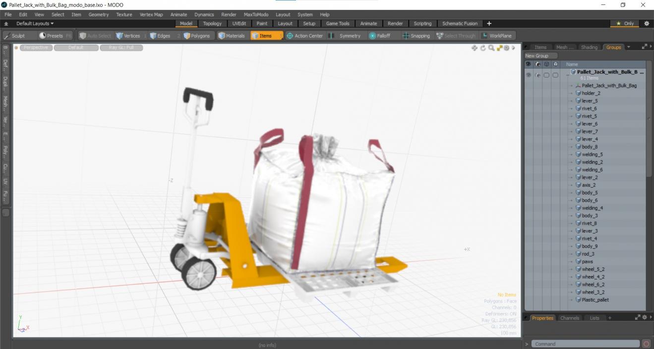 3D model Pallet Jack with Bulk Bag