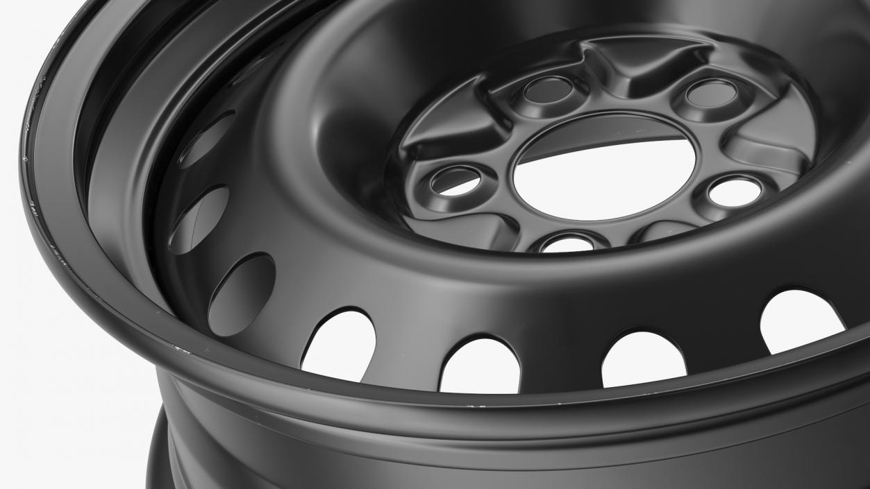 Steel Car Rim Black 3D model