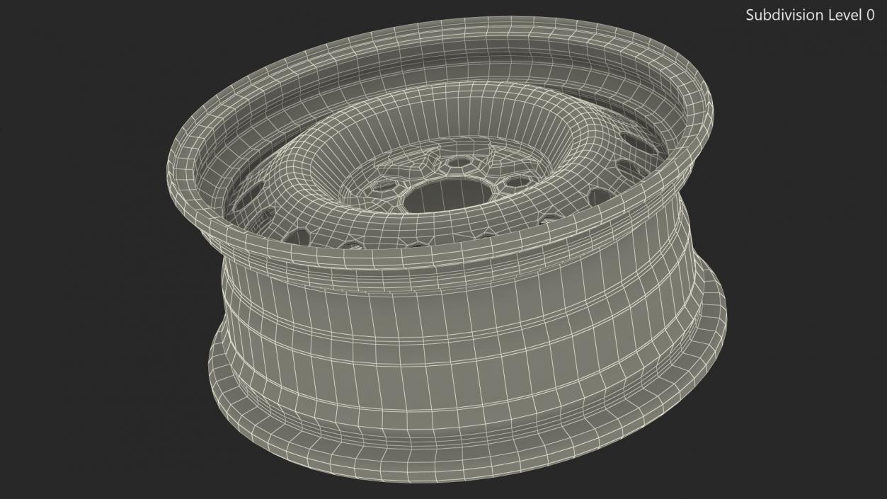 Steel Car Rim Black 3D model