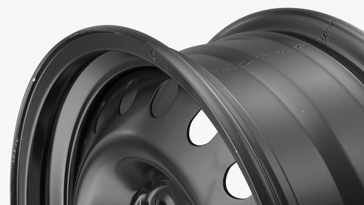 Steel Car Rim Black 3D model