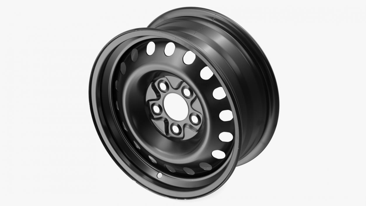 Steel Car Rim Black 3D model