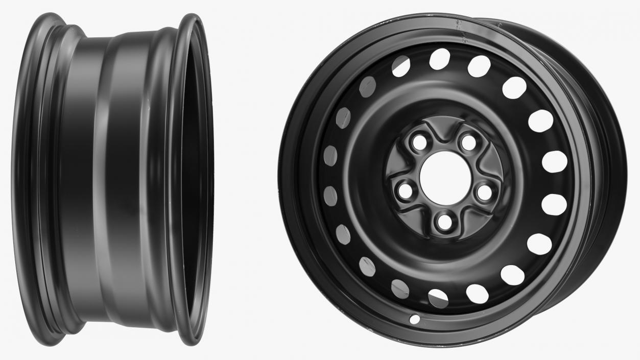 Steel Car Rim Black 3D model