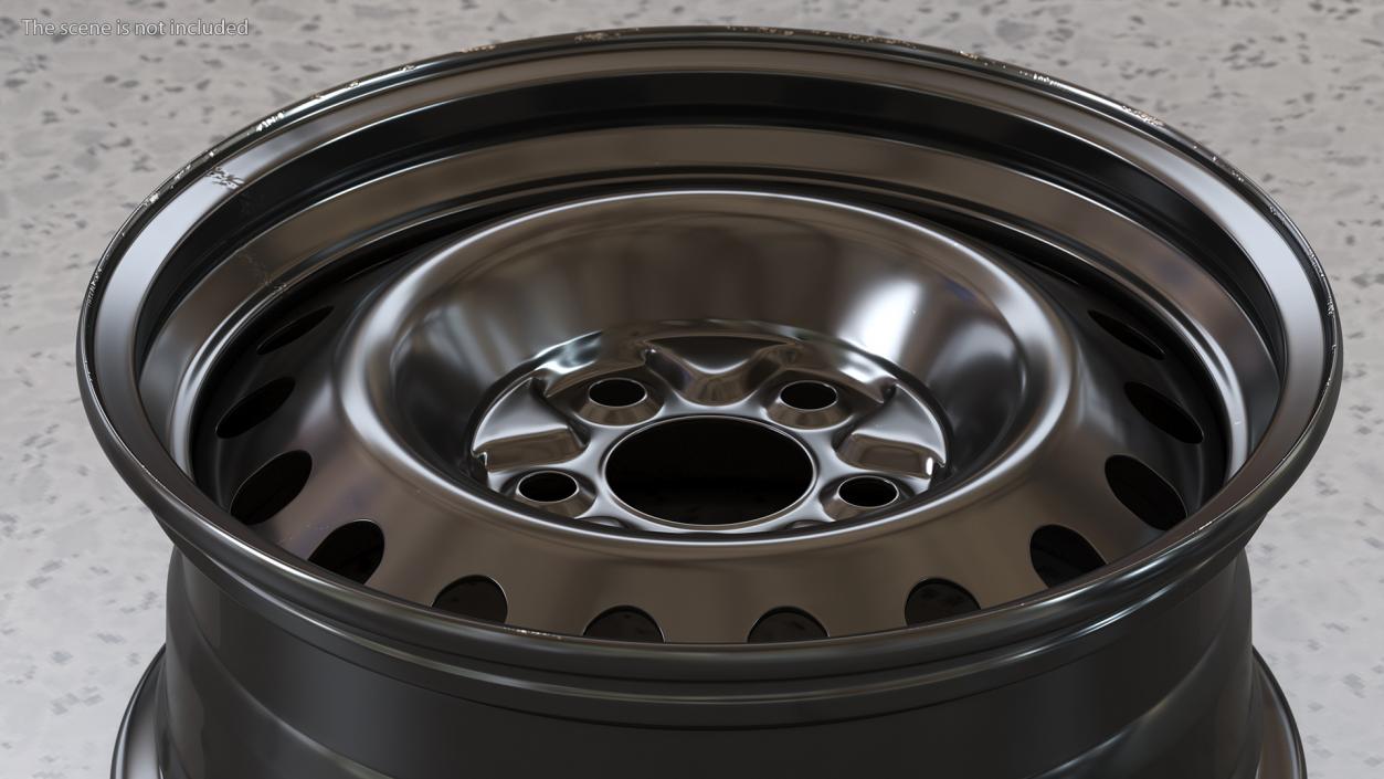 Steel Car Rim Black 3D model