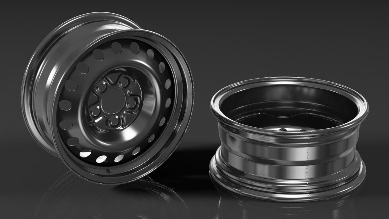 Steel Car Rim Black 3D model