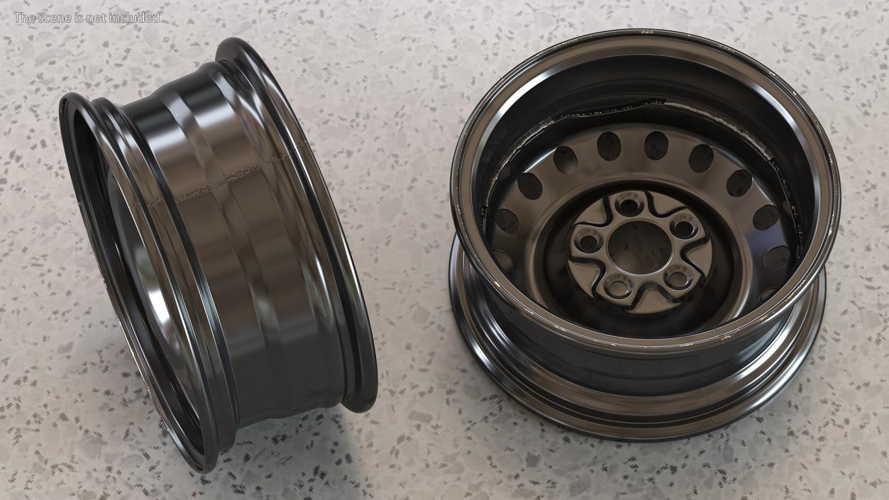 Steel Car Rim Black 3D model