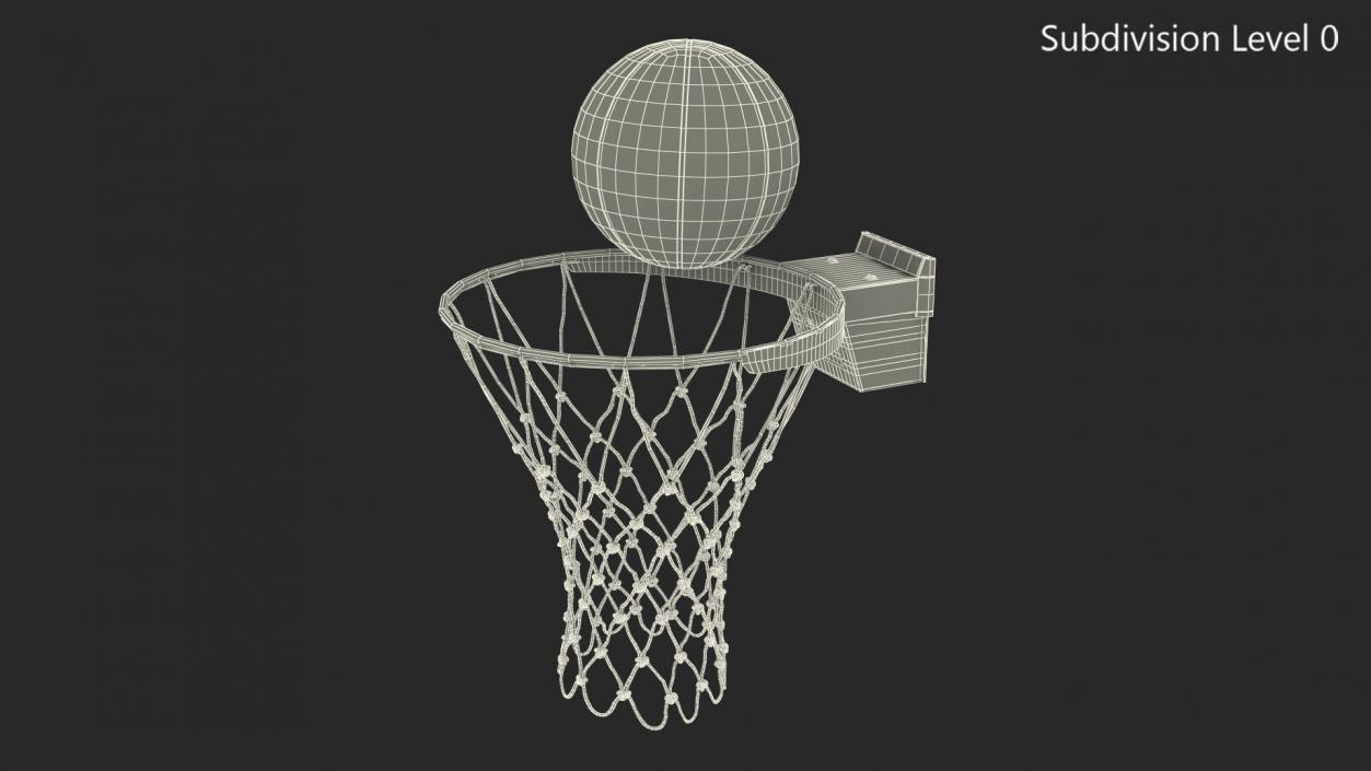 Animated Spalding Basketball Ball Flies into Ring 3D model